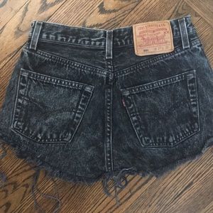 Levi denim shorts. Dark wash